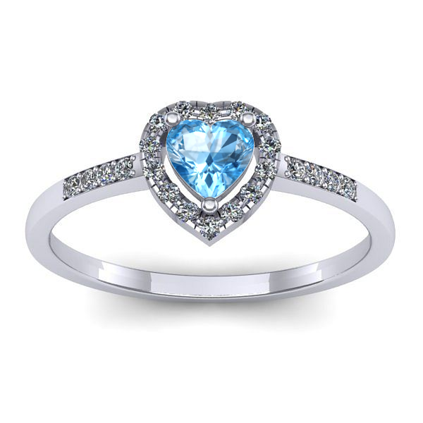 Inel de logodna cu topaz blue inima