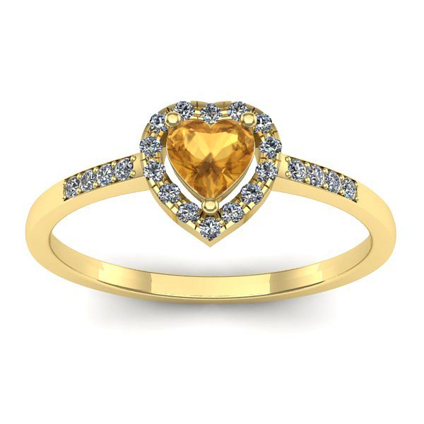 Inel de logodna cu citrin inima