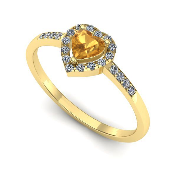 Inel de logodna din aur galben cu citrin