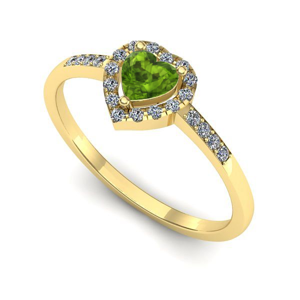 Inel logodna din aur galben cu peridot