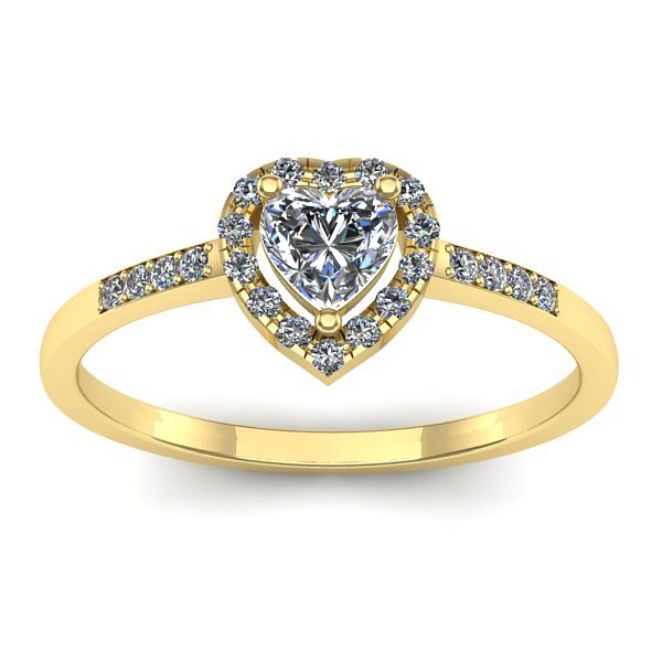 Inel de logodna cu safir alb inima