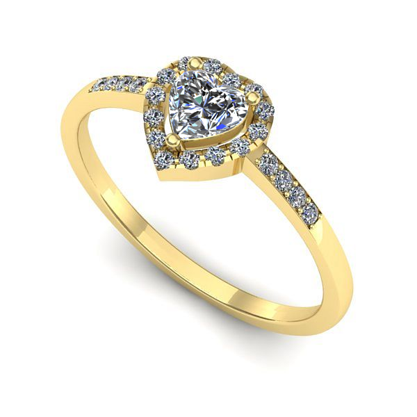 Inel logodna din aur galben cu safir alb