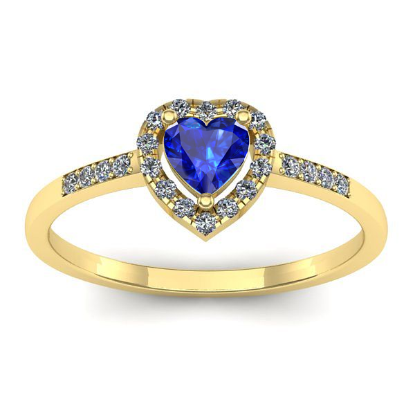 Inel cu safir inima