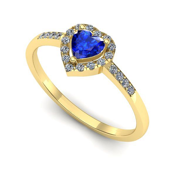 Inel din aur galben cu safir