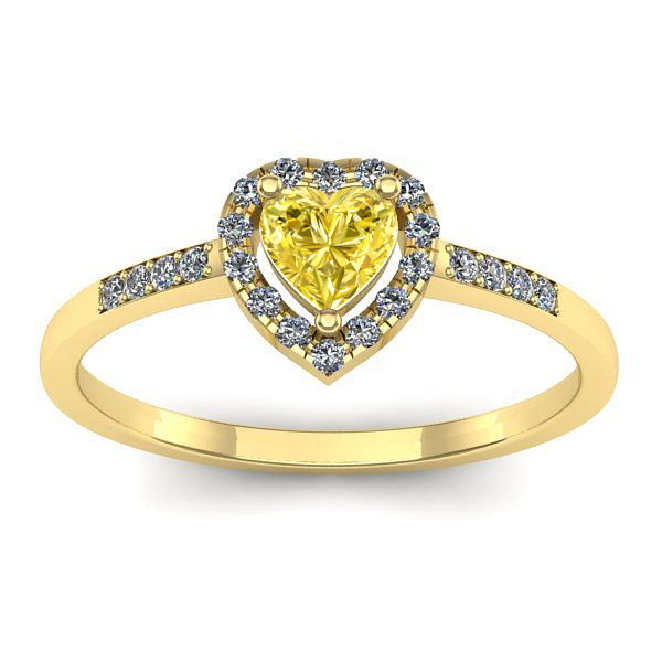 Inel de logodna cu safir galben inima