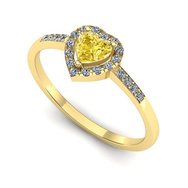 Inel de logodna din aur galben cu safir galben