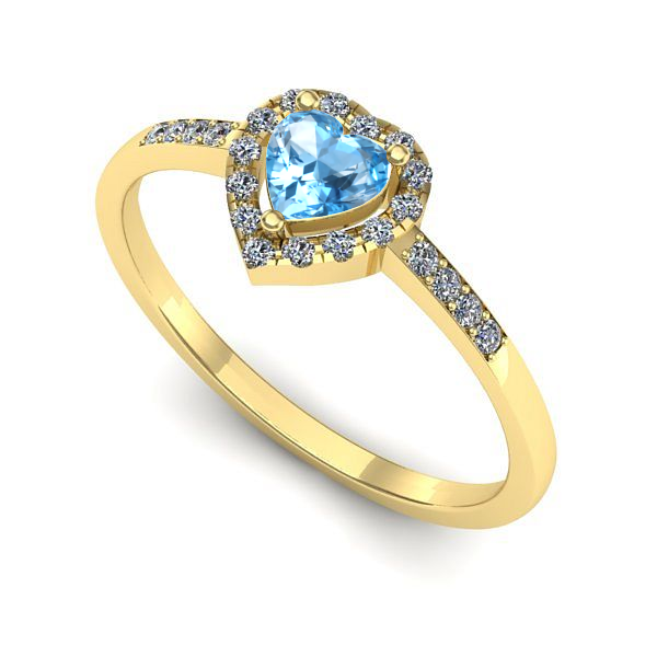 Inel din aur galben cu topaz blue