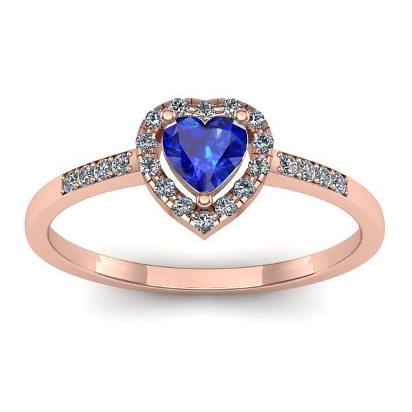 Inel logodna cu safir inima