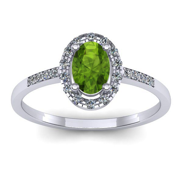 Inel cu peridot oval