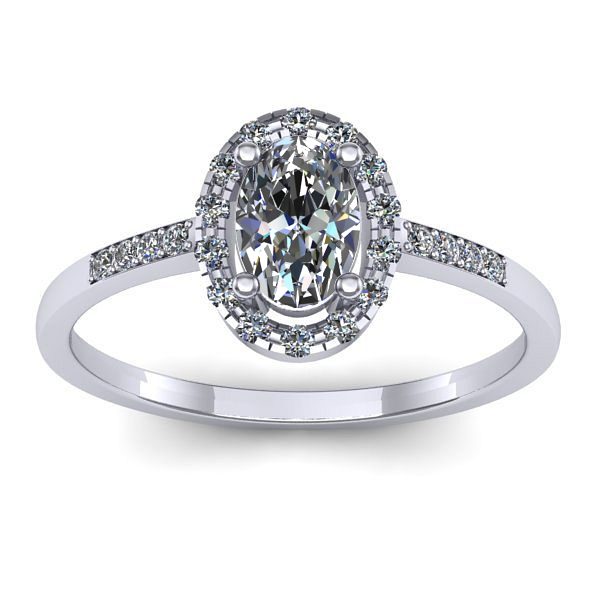 Inel de logodna cu safir alb oval