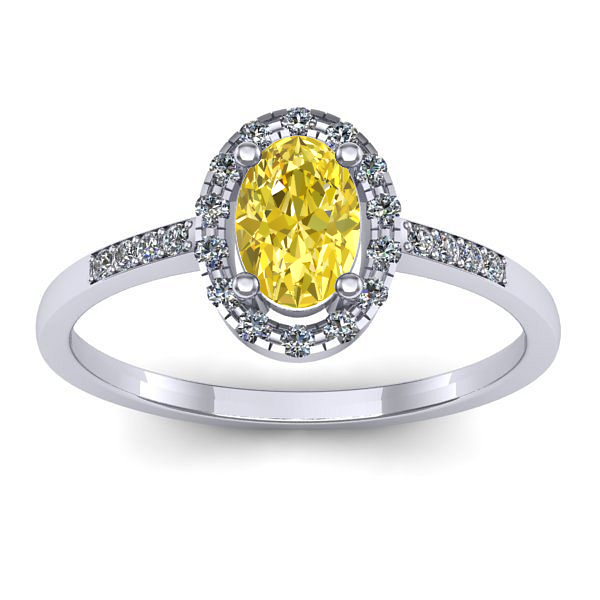 Inel de logodna cu safir galben oval