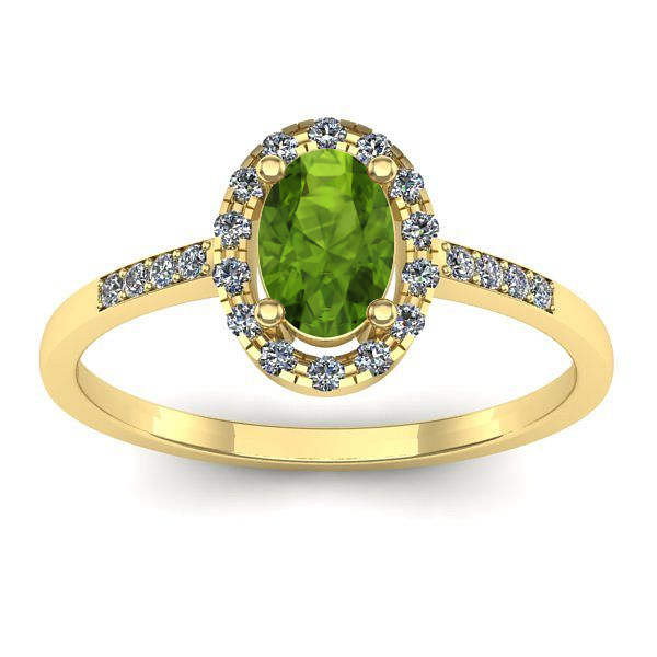 Inel de logodna cu peridot oval