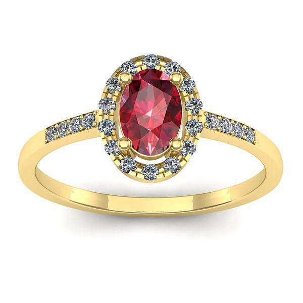 Inel de logodna cu rubin oval