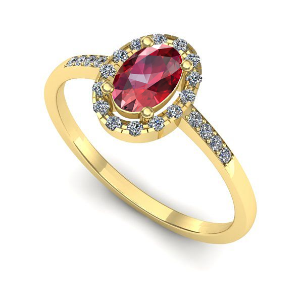 Inel de logodna din aur galben cu rubin