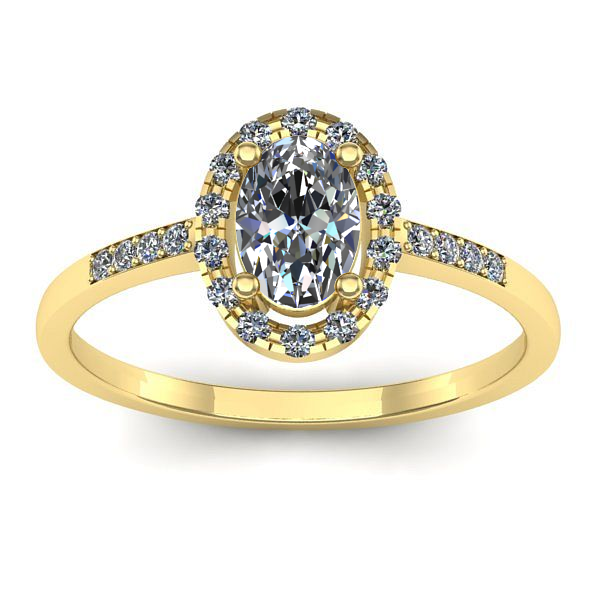 Inel de logodna cu safir alb oval