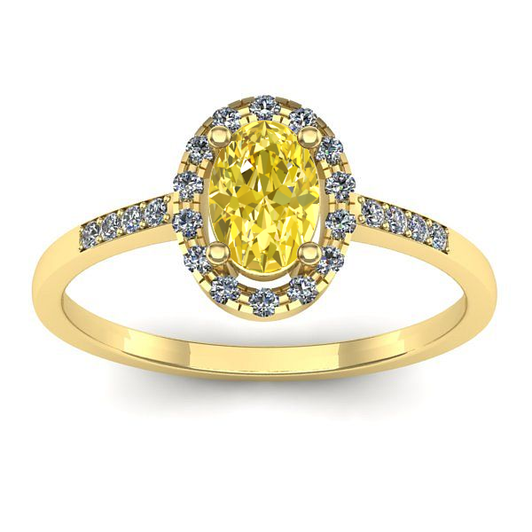 Inel de logodna cu safir galben oval