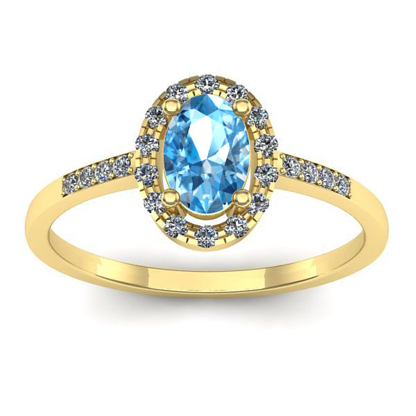 Inel de logodna cu topaz blue oval
