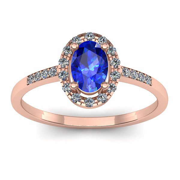 Inel logodna cu safir oval