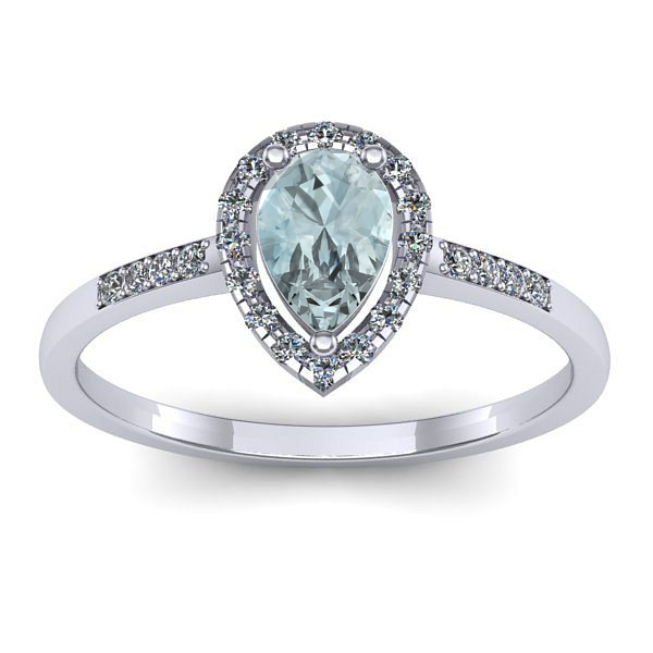 Inel cu aquamarin lacrima