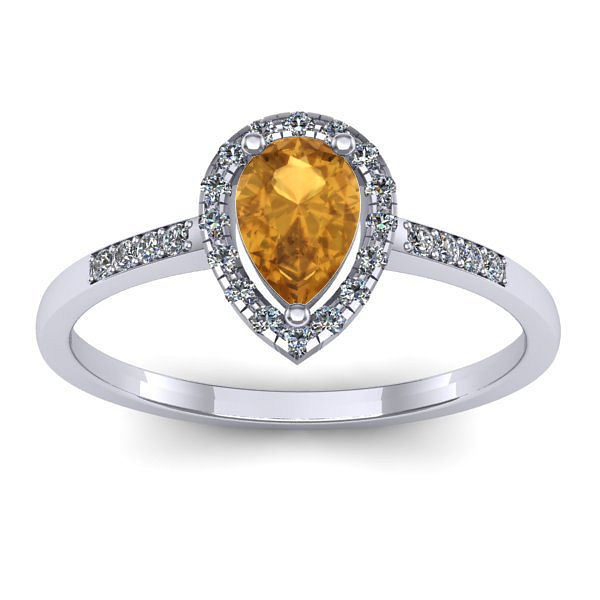 Inel de logodna cu citrin lacrima