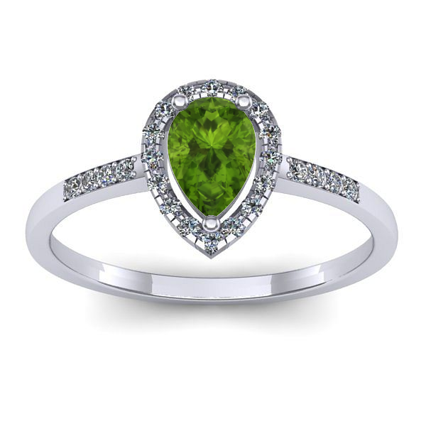 Inel logodna cu peridot lacrima