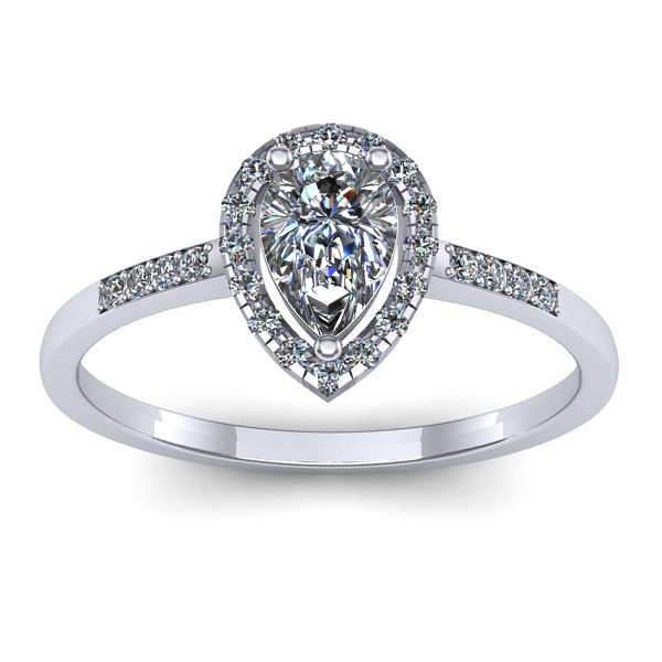 Inel de logodna cu safir alb lacrima