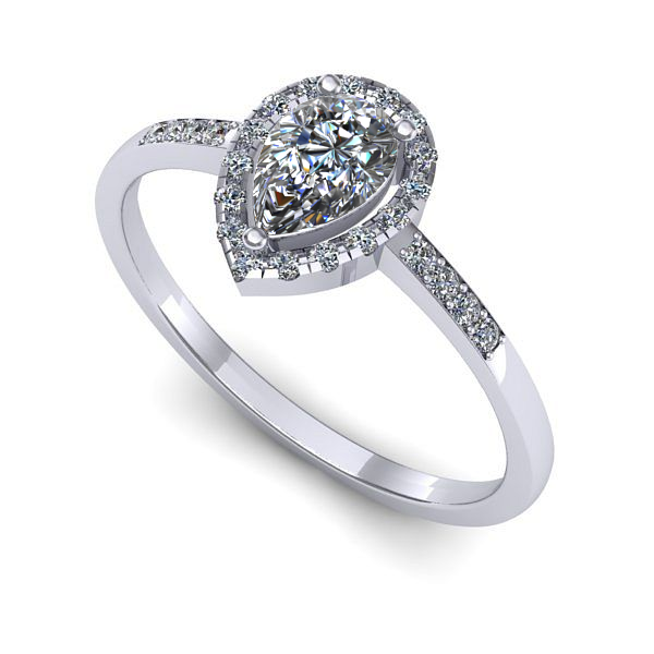 Inel din aur alb cu safir alb