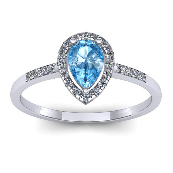 Inel logodna cu topaz blue lacrima