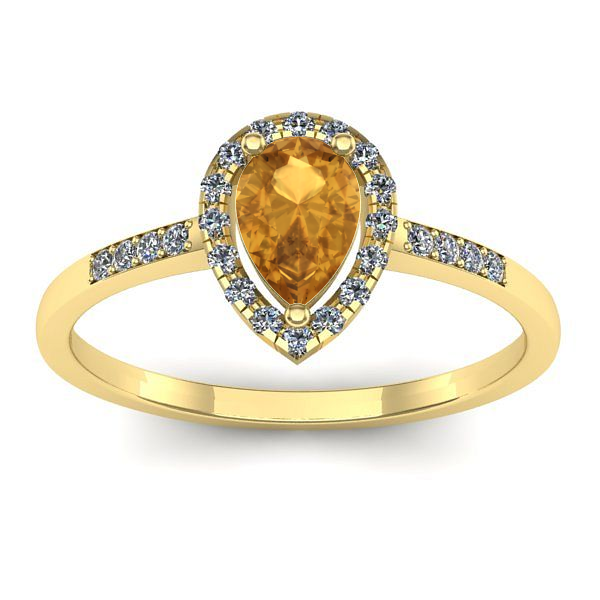 Inel de logodna cu citrin lacrima