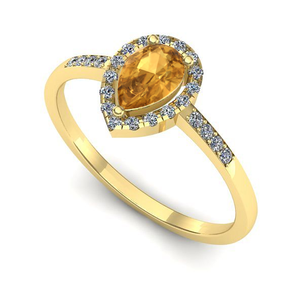 Inel de logodna din aur galben cu citrin