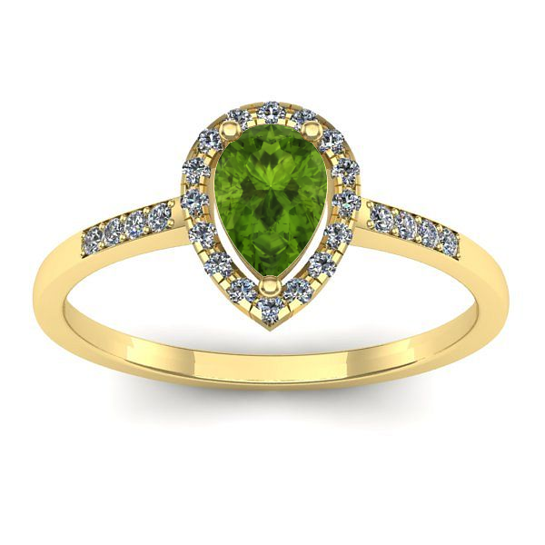 Inel logodna cu peridot lacrima