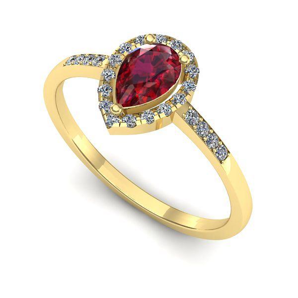 Inel de logodna din aur galben cu rubin