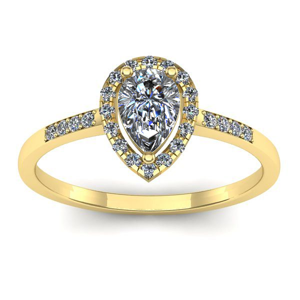 Inel cu safir alb lacrima