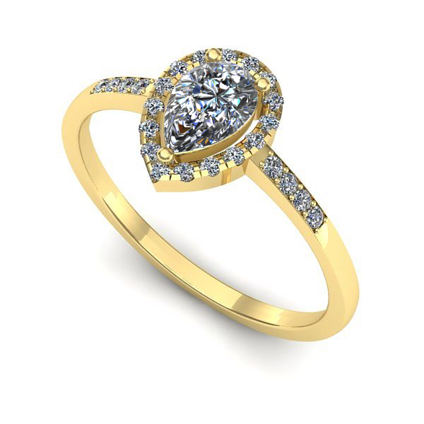 Inel de logodna din aur galben cu safir alb