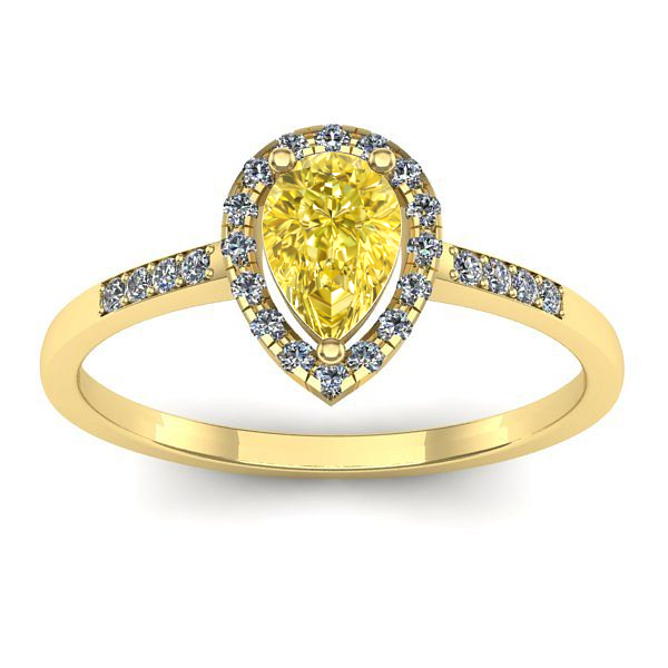 Inel cu safir galben lacrima