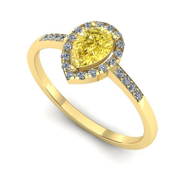 Inel din aur galben cu safir galben