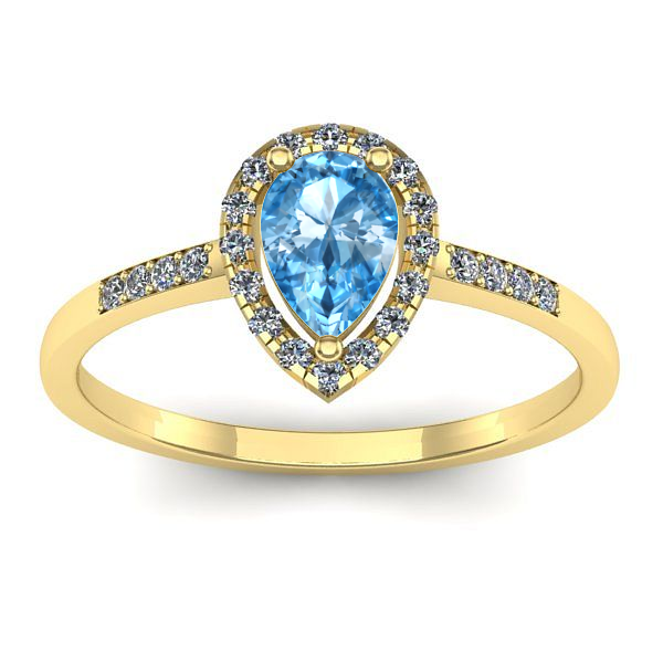 Inel de logodna cu topaz blue lacrima