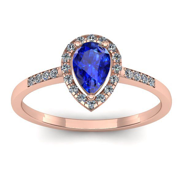 Inel logodna cu safir lacrima