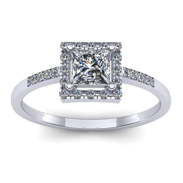 Inel cu diamant patrat