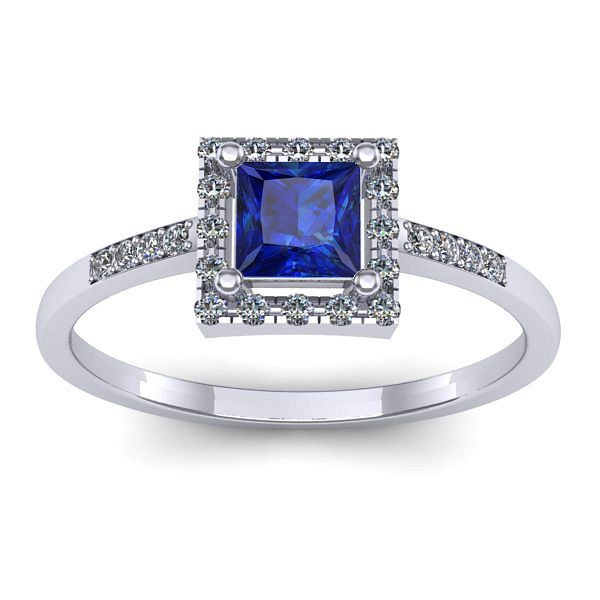 Inel cu safir patrat