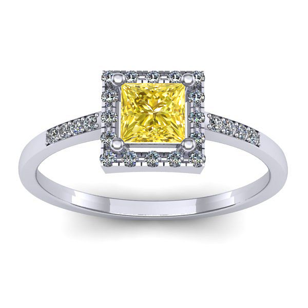 Inel cu safir galben patrat