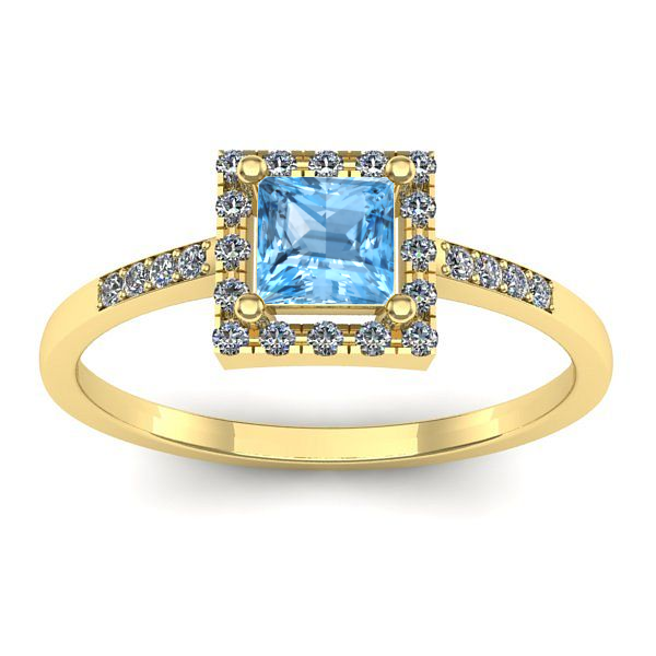 Inel logodna cu topaz blue patrat