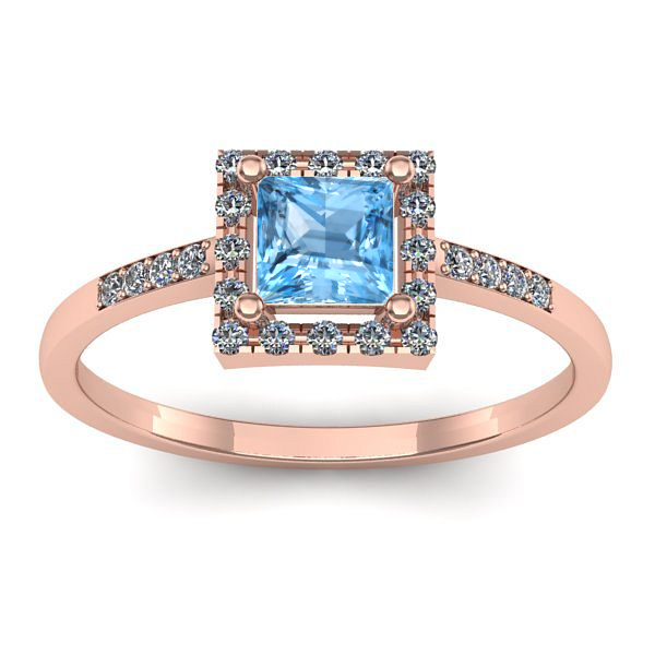 Inel cu topaz blue patrat