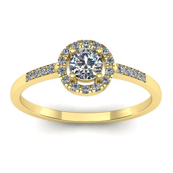 Inel cu diamant rotund