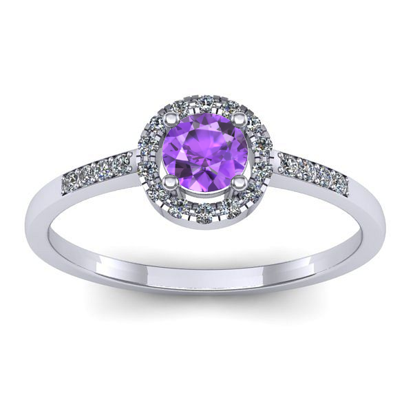 Inel cu ametist rotund