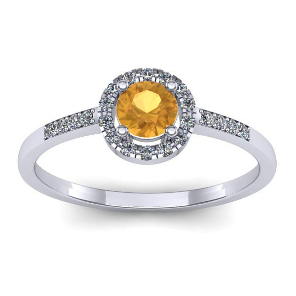 Inel de logodna cu citrin rotund