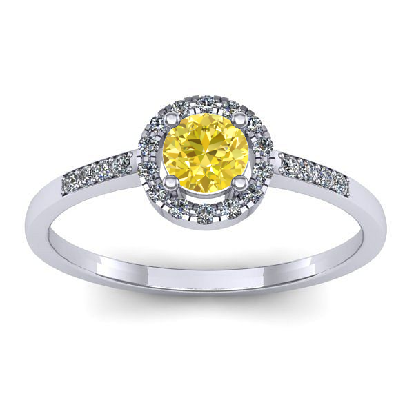 Inel cu safir galben rotund