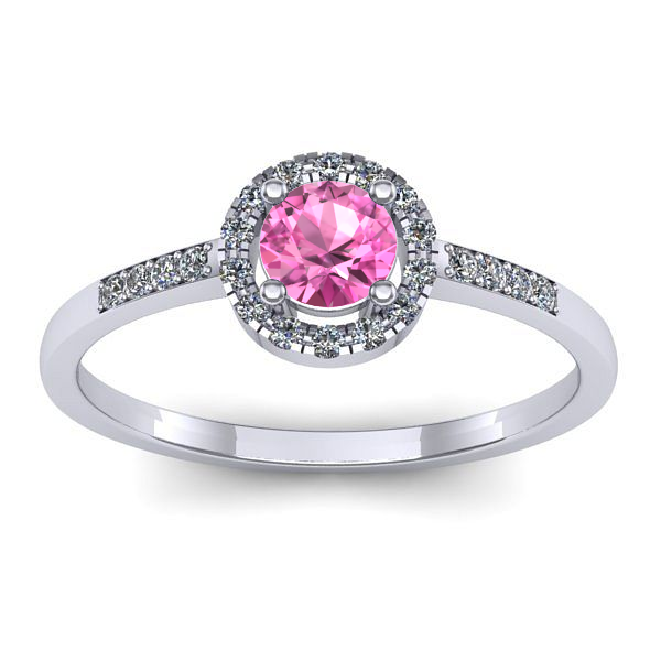 Inel cu safir roz rotund