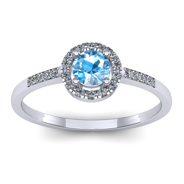 Inel logodna cu topaz blue rotund