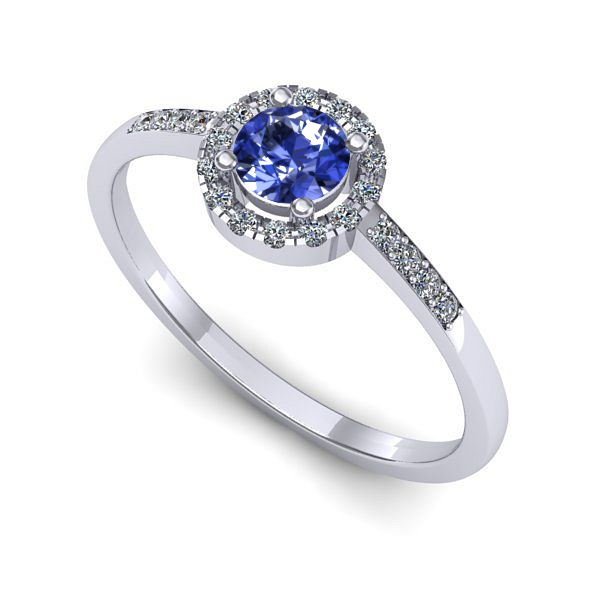 Inel din aur alb cu tanzanit